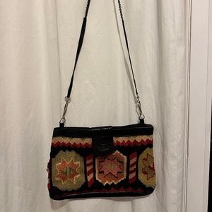 BOHO Style - Leather and Bosnian Weave Crossbody